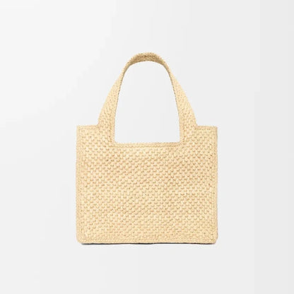 Loewe Mini Loewe Font Tote In Raffia For Women
