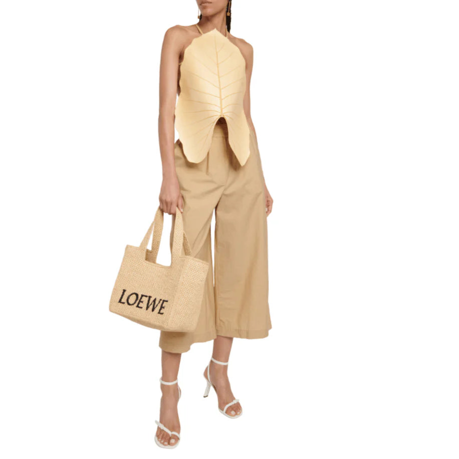 Loewe Paula's Ibiza Medium Logo Raffia Tote Bag
