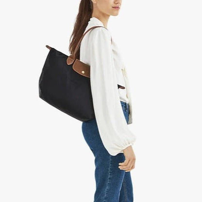 Longchamp Le Pliage Medium Shoulder Bag Black And Brown