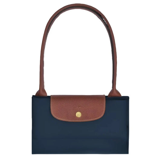 Longchamp Le Pliage Medium Shoulder Bag Blue And Brown
