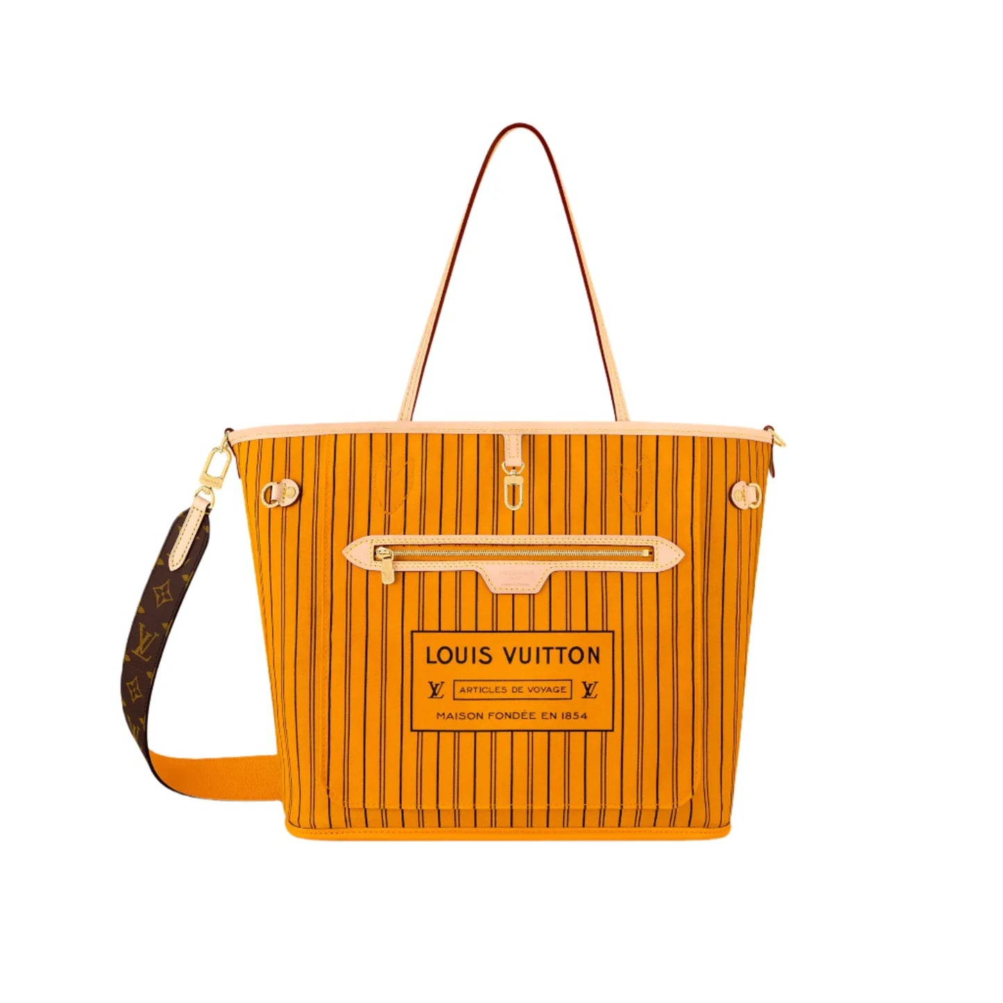 Louis Vuitton Neverfull Bandoulière Inside Out MM Monogram/Jaune Safran