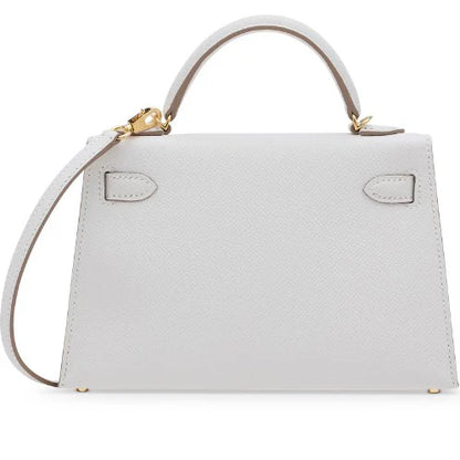 Hermès Mini Kelly In Epsom Leather In White With Gold Hardware