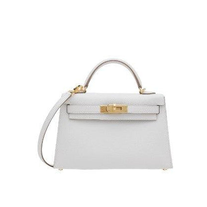 Hermès Mini Kelly In Epsom Leather In White With Gold Hardware