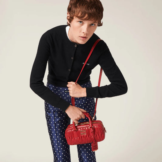 Miu Miu Arcadie Matelassé Nappa Leather -Bag Red