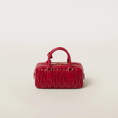 Miu Miu Arcadie Matelassé Nappa Leather -Bag Red