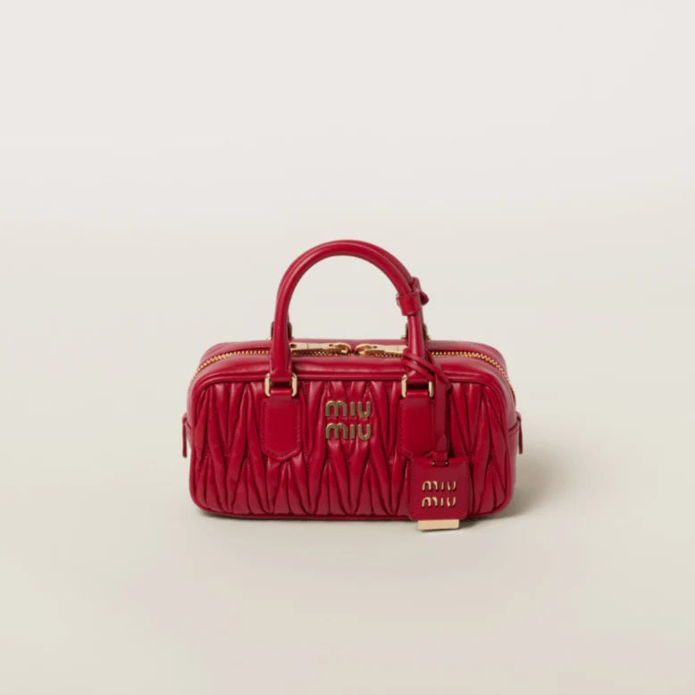 Miu Miu Arcadie Matelassé Nappa Leather -Bag Red