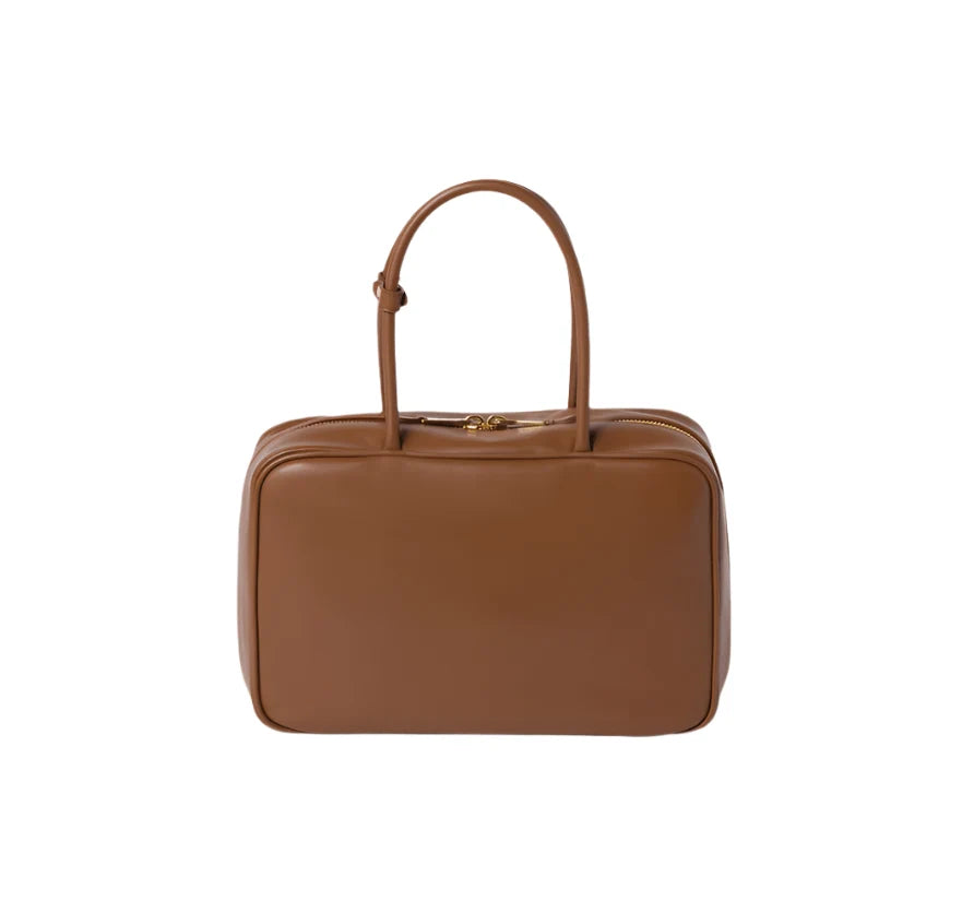 Miu Miu Leather Beau Bag Cognac