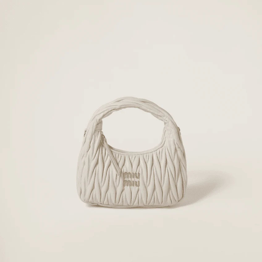 Miu Miu Small Wander Quilted Nappa Leather Hobo Bag