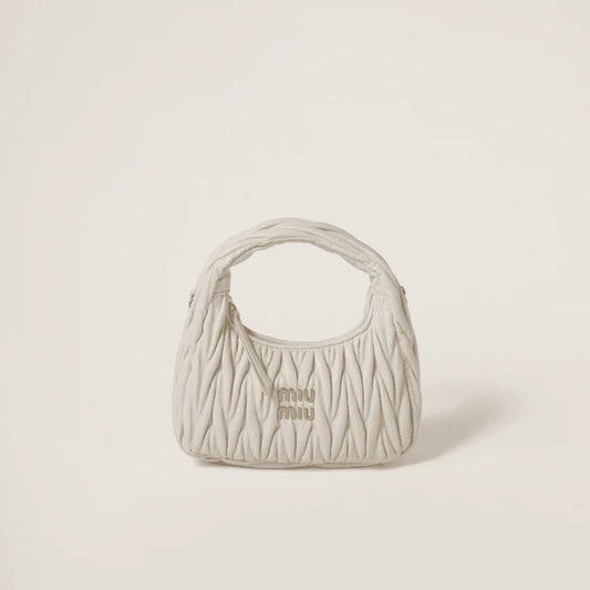 Miu Miu Small Wander Quilted Nappa Leather Hobo Bag