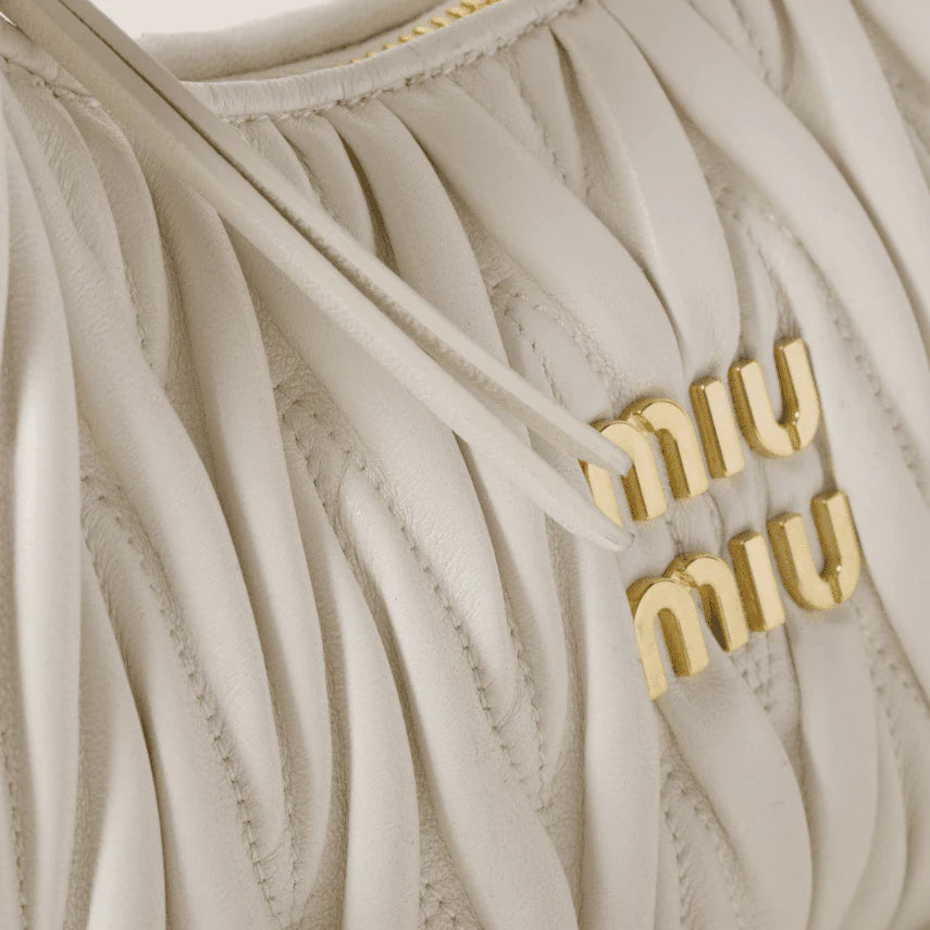 Miu Miu Small Wander Quilted Nappa Leather Hobo Bag