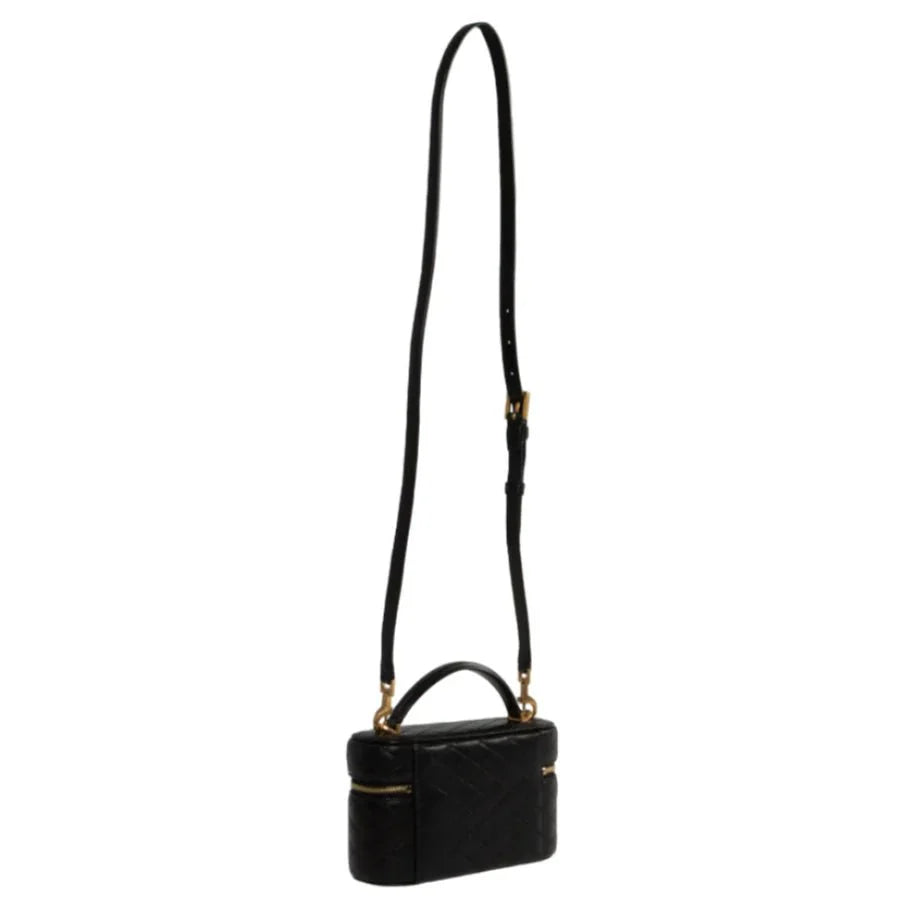 Yves Saint Laurent Black Vanity Bag With Cassandre In Quilted Leather Woman