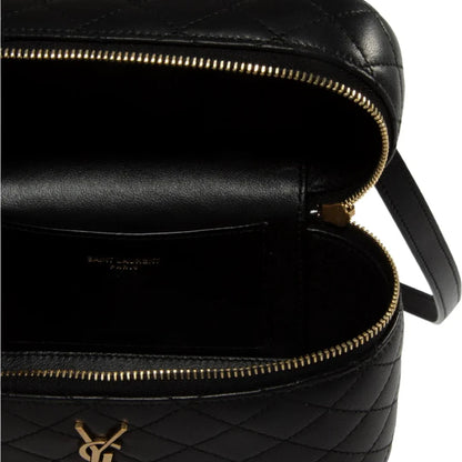 Yves Saint Laurent Black Vanity Bag With Cassandre In Quilted Leather Woman