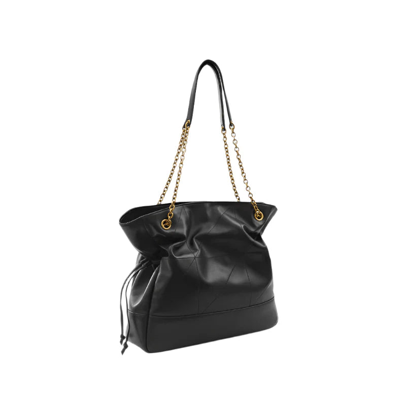 Yves Saint Laurent Jamie Shopping Bag – Black Quilted Leather With Tonal