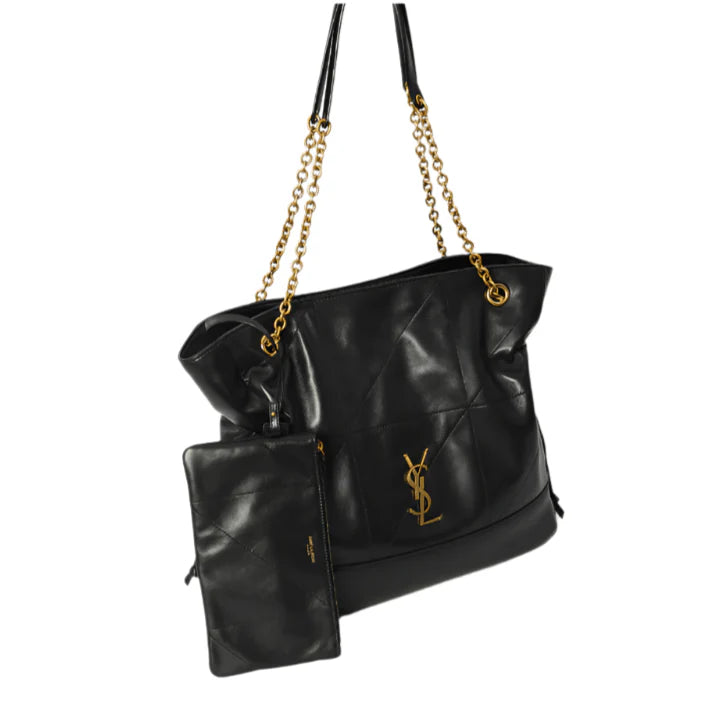 Yves Saint Laurent Jamie Shopping Bag – Black Quilted Leather With Tonal