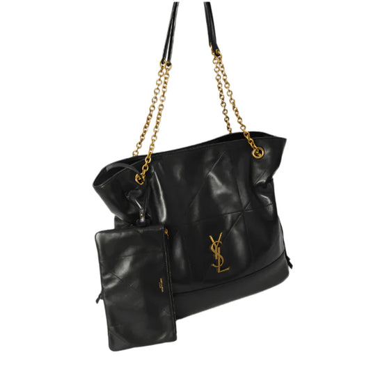 Yves Saint Laurent Jamie Shopping Bag – Black Quilted Leather With Tonal