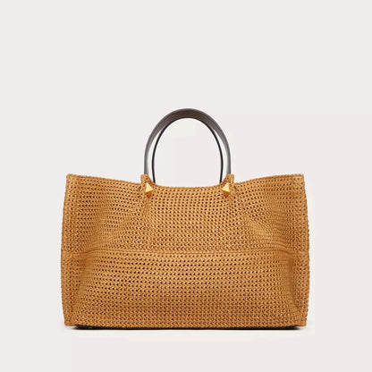 Valentino Garavani Medium Shopping Bag In Synthetic Raffia