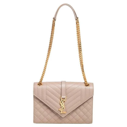 Yves Saint Laurent Cassandre Beige Quilted Leather Shoulder Bag