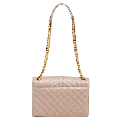 Yves Saint Laurent Cassandre Beige Quilted Leather Shoulder Bag